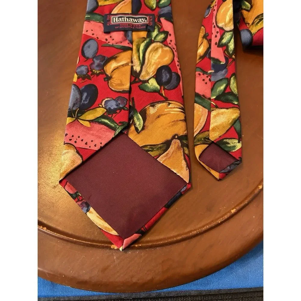 Hathaway Men's Multicolor 100% Imported‎ Silk Tie Fruit Necktie USA Made